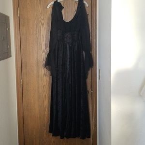 Long velvet goth dress